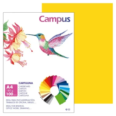 Cartulina Campus A4 180G Amarillo Gualda - Campus