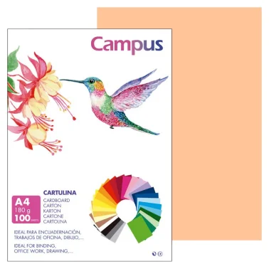 Cartulina Campus A4 180g Rojo Carne - Campus