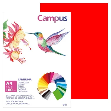 Cartulina Campus A4 180G Tomate - Campus