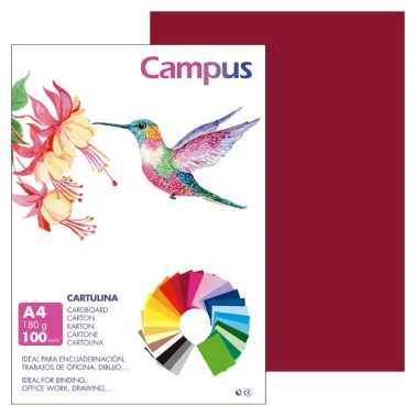 Cartulina Campus A4 180G Granate - Campus