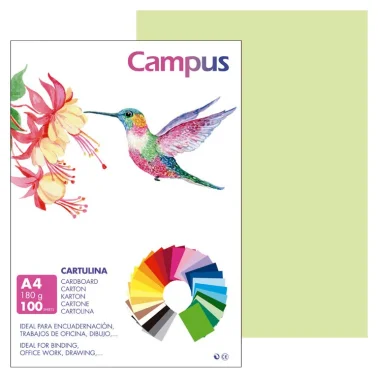 Cartulina Campus A4 180G Verde Manzana - Campus