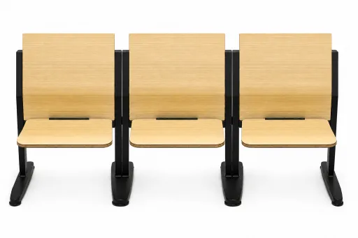 Bancada de 3 Sillas de Formación Class Desk Sin Pala Riva Office 165x80,5x82cm