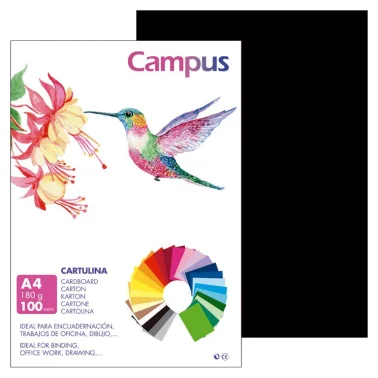 Cartulina Campus A4 180G Negro - Campus
