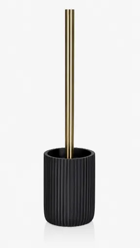 Escobillero de Polipropileno Negro y Dorado Con Relieve – Andrea House