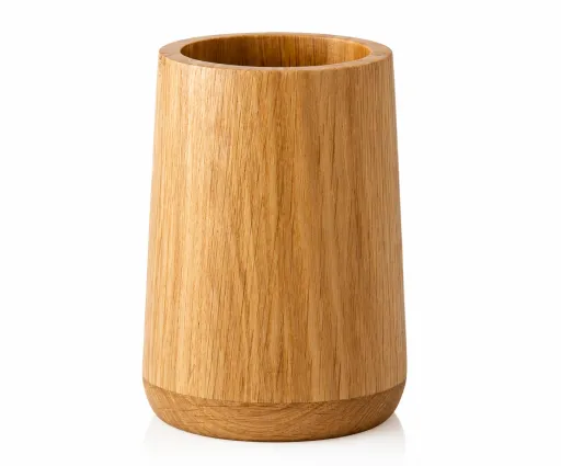 Portacepillos Andrea House Madera de Roble Natural Ø8x11 cm