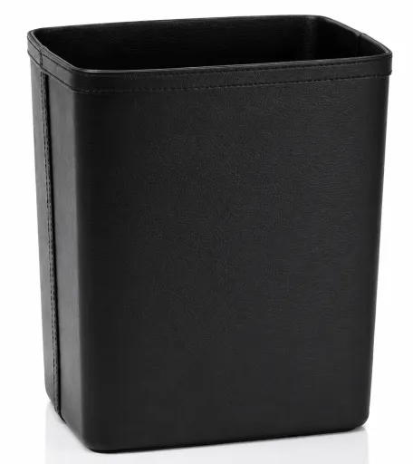 Papelera Negra Con Efecto Piel 25 x 22 x 29 cm
