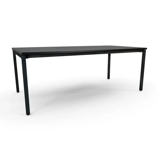 Mesa de Reuniones Alfa Negro/Negro 2000x1200x750 mm Diseño Profesional