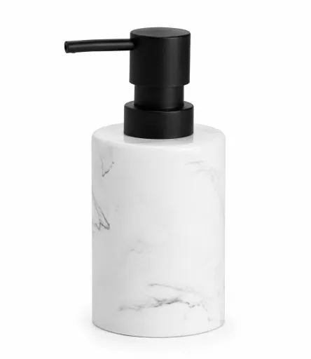 Dosificador de Jabón Cerámica Efecto Mármol Blanco y Negro Andrea House 300 ml – Diseño Moderno y Sofisticado