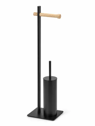 Soporte WC 2 en 1 Andrea House Negro Mate 20x16x76 cm