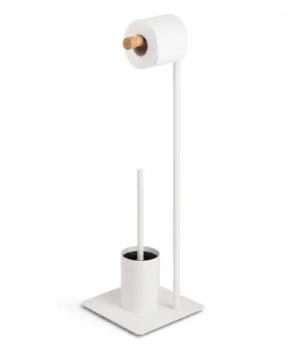 Soporte WC 2 en 1 Andrea House Blanco 20x20x71 cm