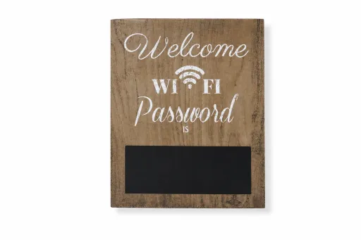 Cartel Decorativo Welcome WiFi Password en Madera
