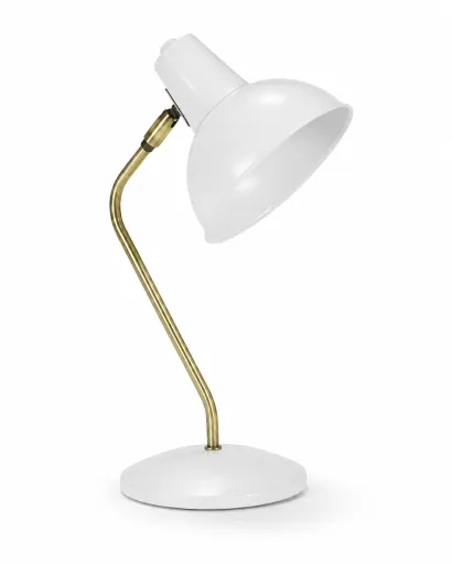 Lámpara de Mesa Andrea House Blanca y Dorada 37 cm