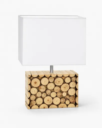 Lámpara de Mesa Tronco en Madera Natural