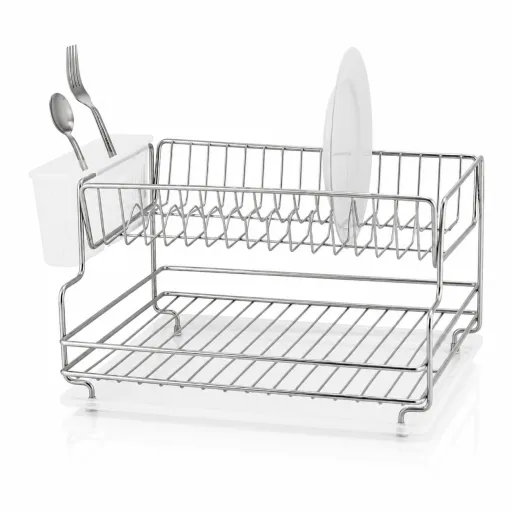 Escurridor de Vajilla de Acero Inoxidable de Dos Niveles – Organización y Eficiencia