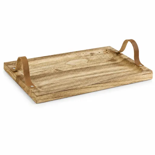 Bandeja de Madera Natural 36x26x2 cm – Diseño Simple y Elegante