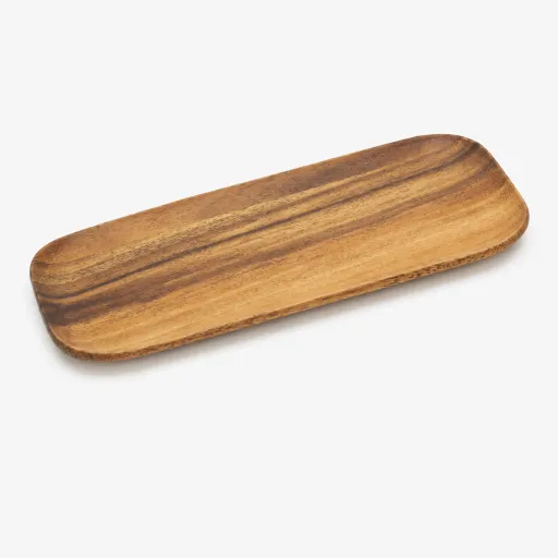 Bandeja de Madera de Acacia 12x25x2 cm – Diseño Natural y Compacto