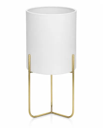 Lámpara de Mesa Blanca y Bronce Ø30 x 50 cm