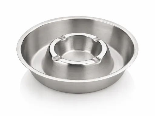 Cenicero de Acero Inoxidable Plata 16 x 4 cm