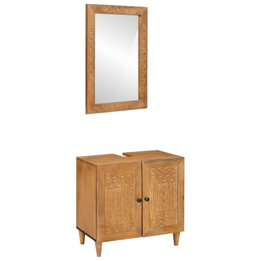 Juego de Muebles de Baño   Marrón Madera de Ingeniería (2 pcs)