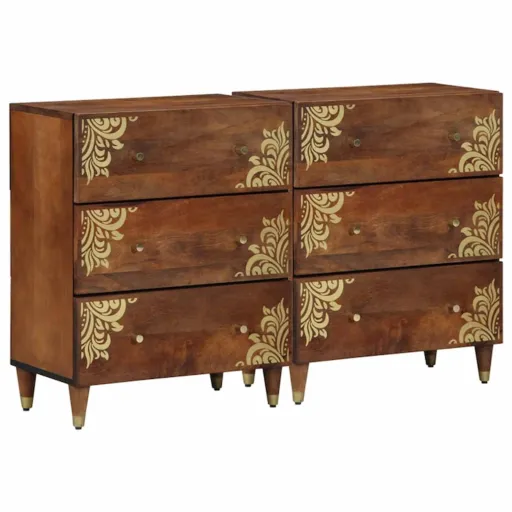 Aparador Con Cajón   Marrón Miel 60 x 33 x 75 cm (2 pcs)
