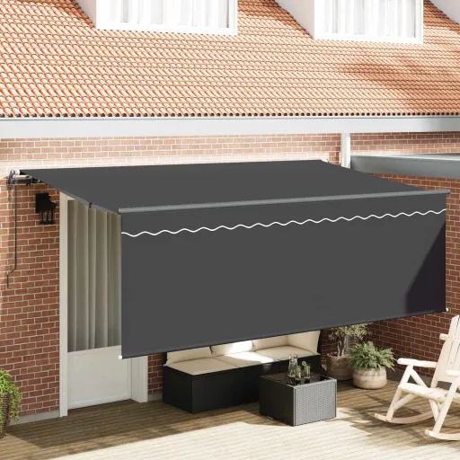Toldo Retráctil Antracita 400 x 200 cm Tela