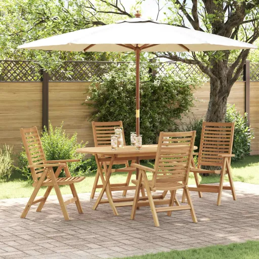 Conjunto de Comedor de Jardín   Marrón (5 pcs)