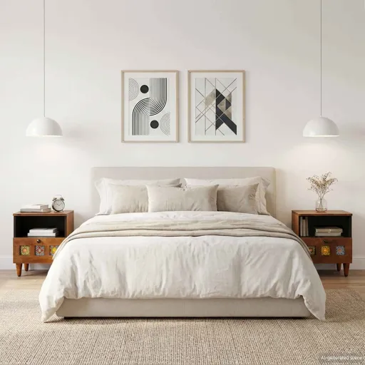 Armario de Noche Con Cajón   Marrón 40 x 33 x 46 cm (2 pcs)