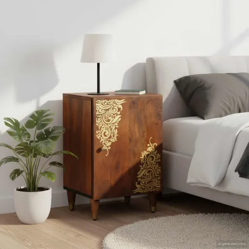 Mueble de Cuarto de Baño Con Puerta Marrón Miel 38 x 33 x 58 cm