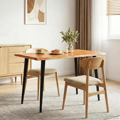 Mesas de Comedor Marrón y Negro 110 x 55 x 78 cm
