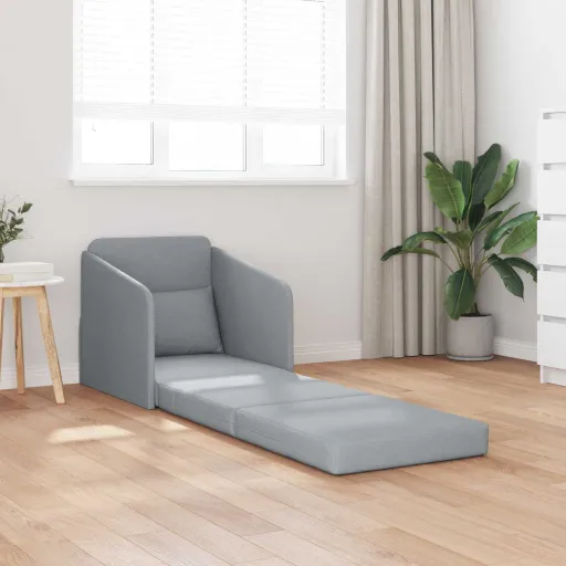 Sofá Cama 60cm Gris Claro Tela