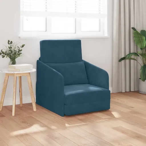 Sofá Cama Azul 65 x 80 x 83 cm Terciopelo