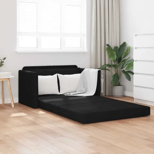 Sofá Cama 110cm Negro Tela