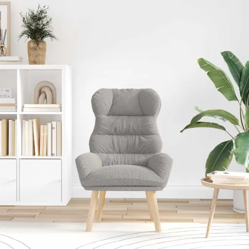 Sillón Gris Claro 69 x 74 x 93 cm Tela Sherpa