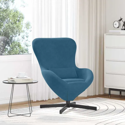 Sillón Huevo Azul 63 x 73 x 90 cm Terciopelo
