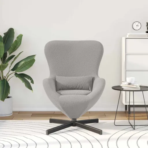 Sillón Huevo Gris Claro 63 x 73 x 90 cm Tela