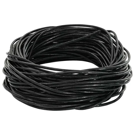 Cordón de Cuero Negro Ø1 mm x 5 m Cuero