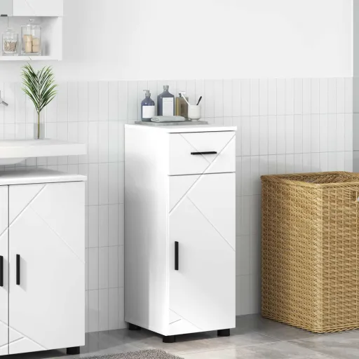 Gabinete de Baño 30 x 35 x 80 cm Madera Contrachapada & Metal