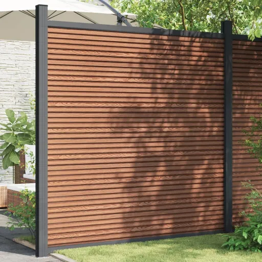 Panel de Valla WPC Marrón 173x186 cm
