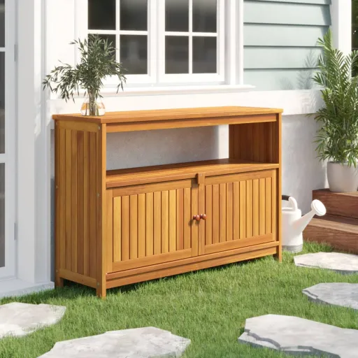 Mesa Consola de Jardín Madera Maciza Acacia 110x35x75 cm