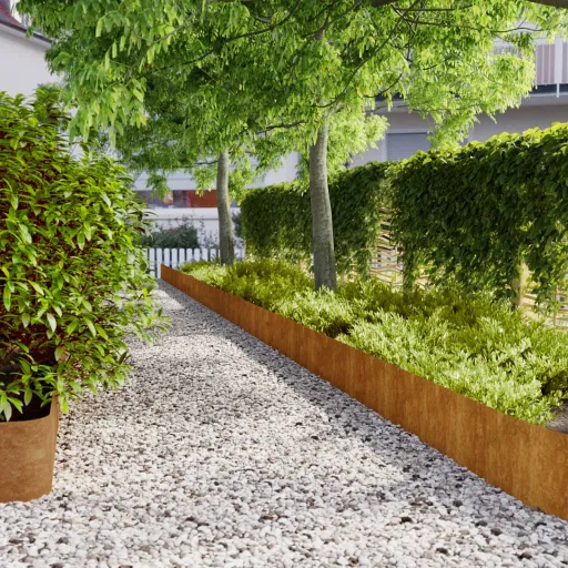 Bordes de Césped Acero Corten Flexible 10 Piezas 25x103 cm