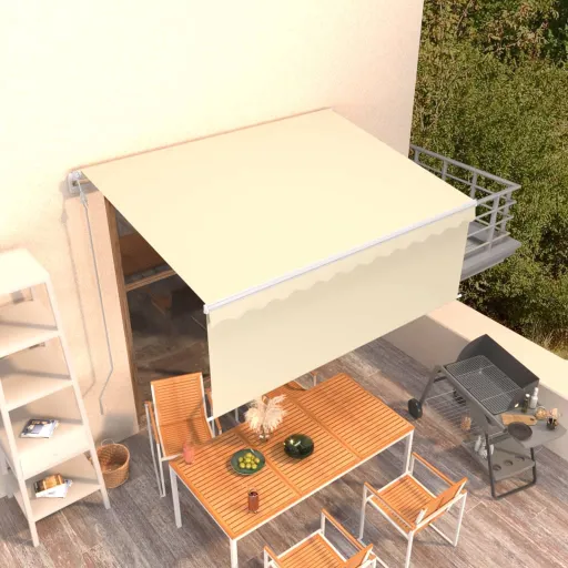 Toldo Automático Retráctil Con Persiana Color Crema 3x2,5m
