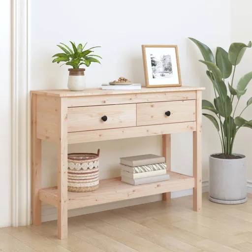 Mesa Consola Madera Maciza de Pino 100x35x75 cm
