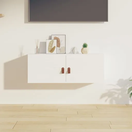 Armario de Pared de Madera Maciza de Pino Blanco 80x30x30 cm