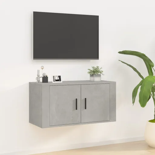 Mueble Para TV de Pared Gris Hormigón 80x34,5x40 cm