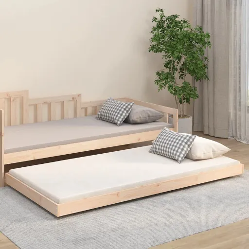 Estructura de Cama Sin Colchón Madera Maciza de Pino 100x200 cm