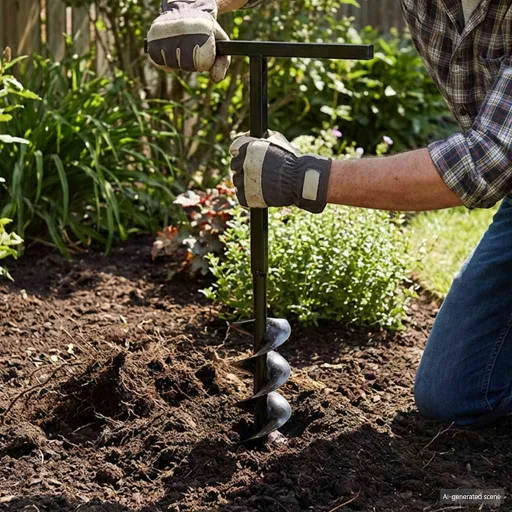 Taladro De Tierra Con Mango 80 mm Con Tubo De Extensión 5 M Acero