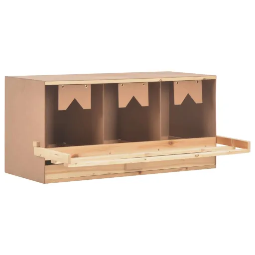 Ponedero Para Gallinas 3 Compartimentos Madera Pino 96x40x45 cm