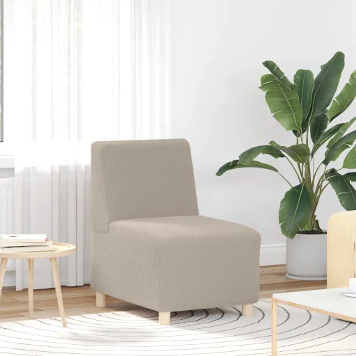 Sofá Modular Sin Brazos  Gris Claro 55 cm Tejido Imitación Lana Rizada