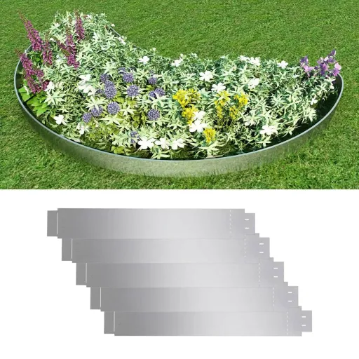 Set 5 Paneles Divisorios Flexibles Acero Galvanizado 100x14 cm
