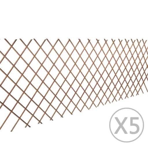 Valla Enrejada de Sauce 5 Piezas 180x90 cm